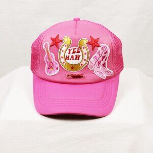 Pink 'Yee Haw' Embroidered Trucker Hat